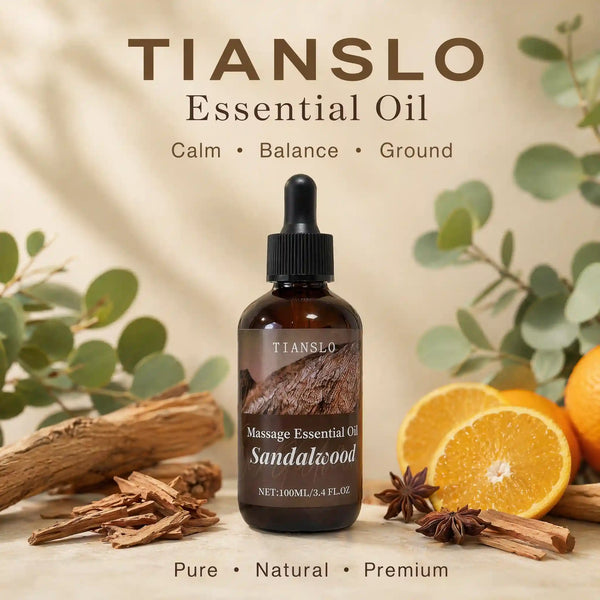 Sandalwood Massage Essential Oil | Calming Stress Relief & Deep Sleep