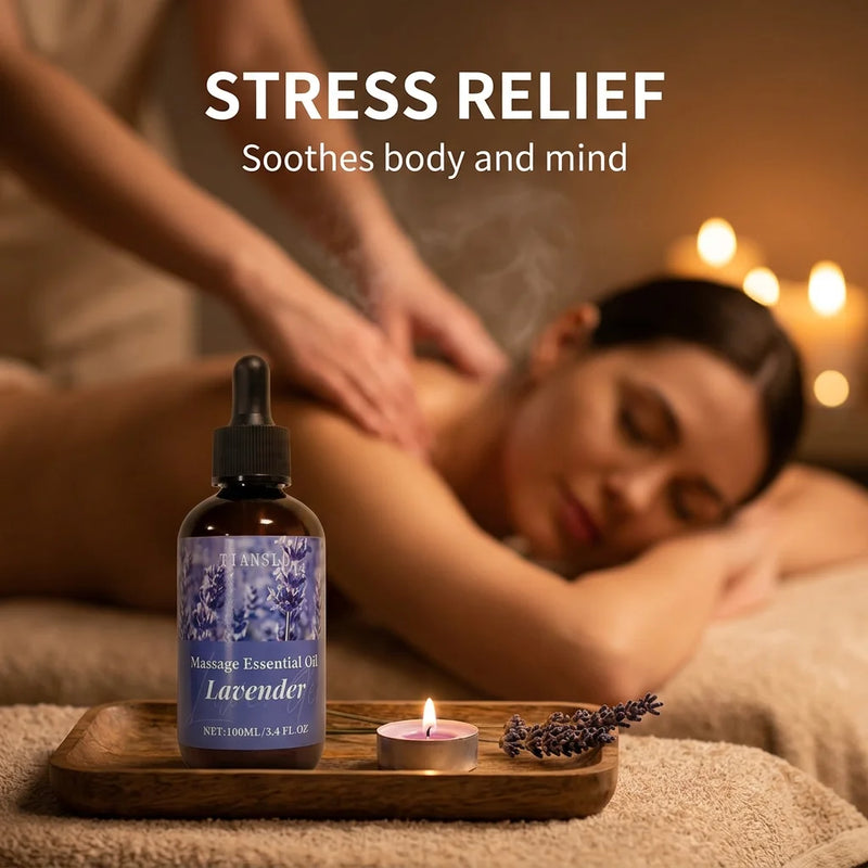 Lavender Massage Essential Oil | Restful Sleep & Calming Aromatherapy